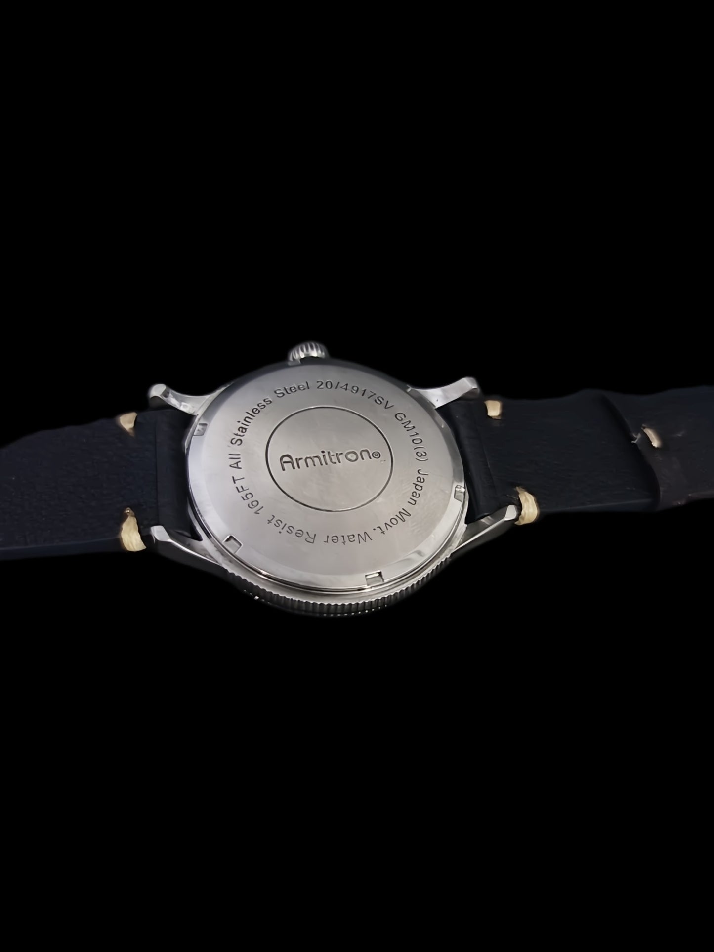 Large Mans Armitron Quartz Analog Date Display Watch With New up to 9" Ostrich Band