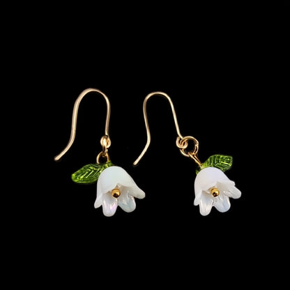 Bellflowers in White-Set Earrings & Bracelet