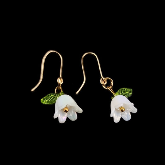 Bellflowers in White-Earrings
