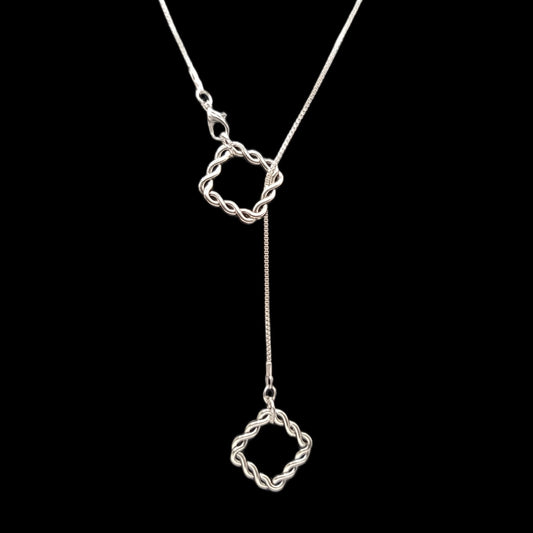 Geometric Slider in Stainless Steel - Square Shape Necklace