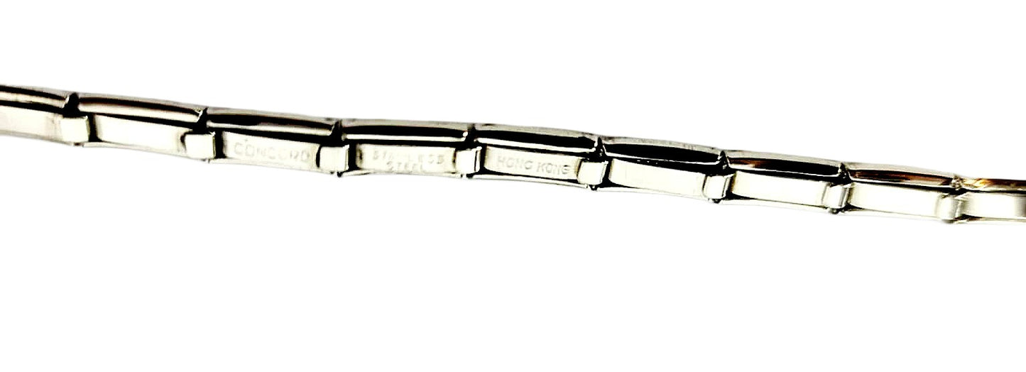 Vintage new unused stock Ladies ring style link flex watch band in stainless steel