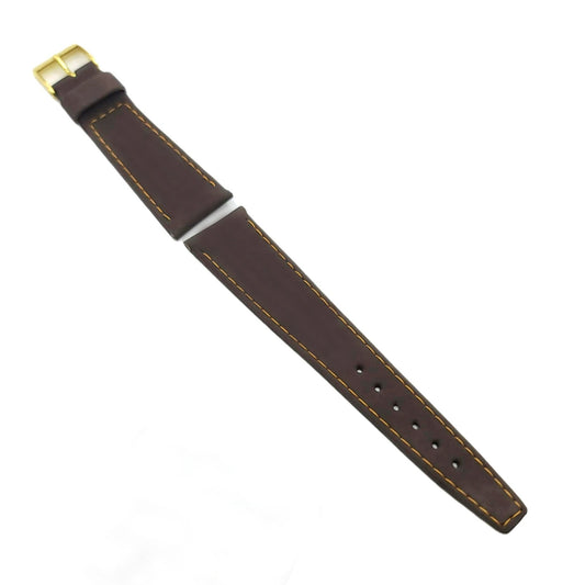 Vintage New Old Stock-Genuine Corfam Brown Stitched Watch Band For 22mm Watch Lugs