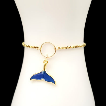 Blue Whale Tails-Set Earrings & Bracelet