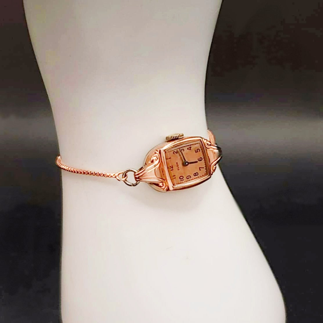 Elgin Rose Gold Vintage 15-Jewelled Mechanical Womens Watch