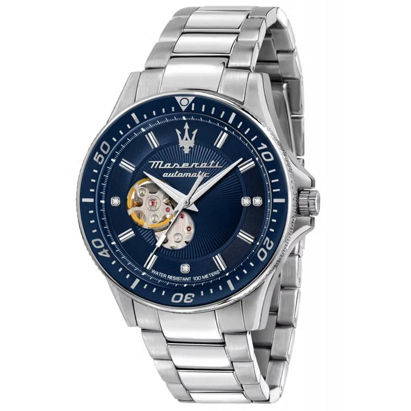 Maserati Automatic Sfida Open Heart 100M Water Resistant 24-Jewelled Mens Sport Watch-R8823140007