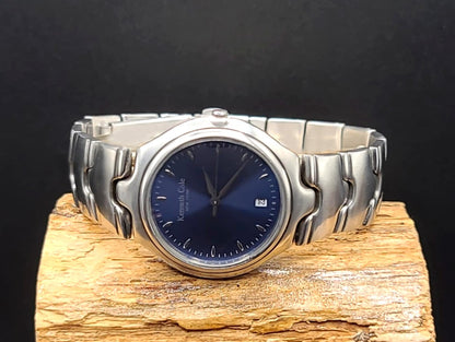 Kenneth Cole-Classy Solid Brass Restored Mens Quartz Analog Watch With Date Display