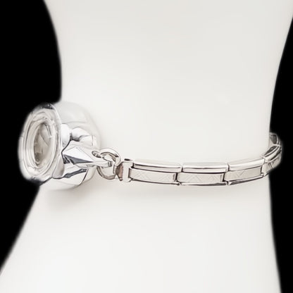 Vintage Style Classic Silver Stainless Steel Petit Womens Ring Style Single Lug Watch Band