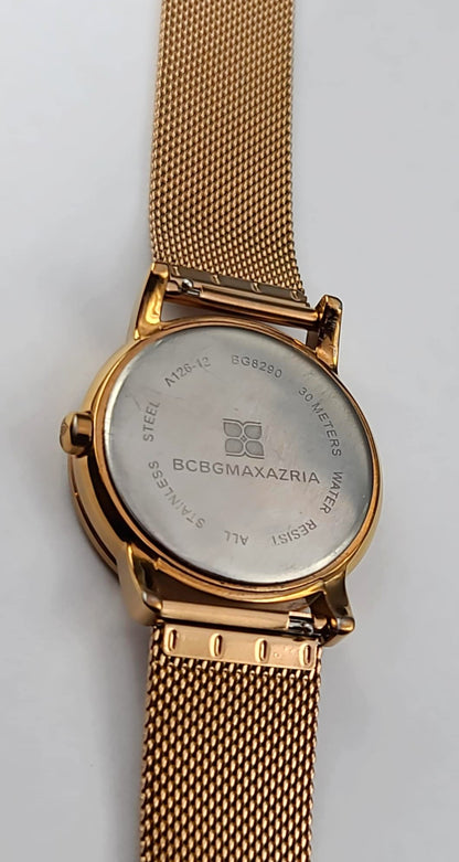 BCBGMAXAZRIA Ladies Rose Gold Quartz Analog Crystal Watch