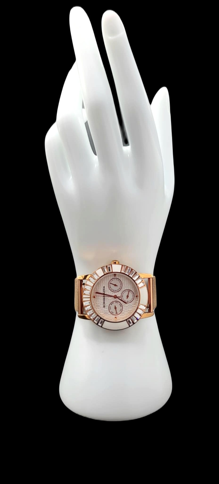BCBGMAXAZRIA Ladies Rose Gold Quartz Analog Crystal Watch