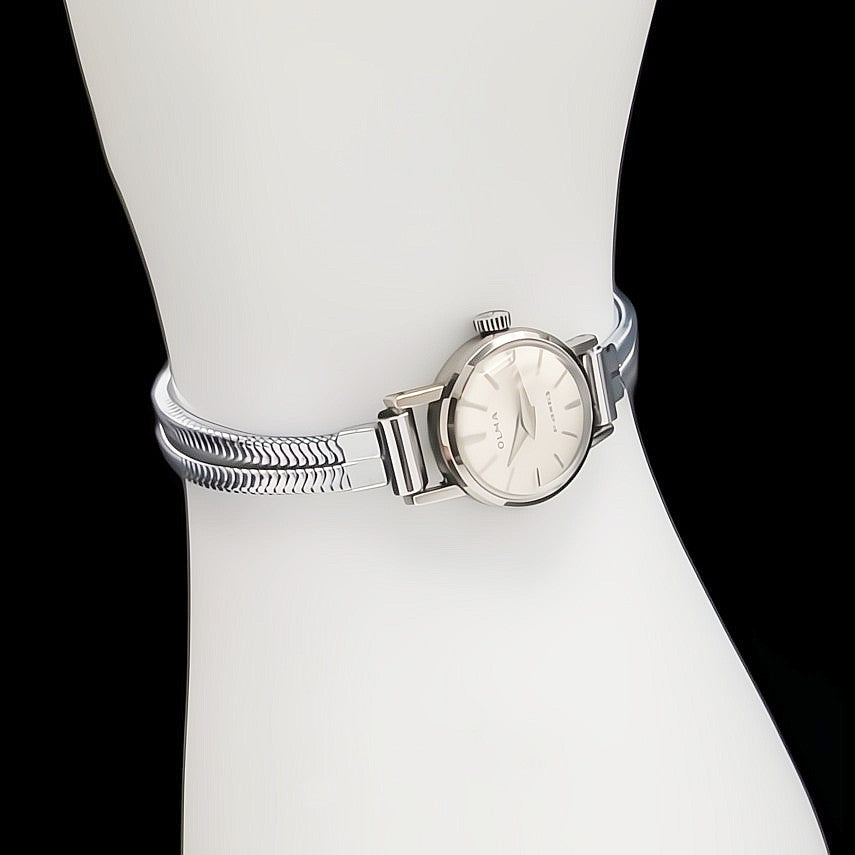 Olma Vintage Swiss 21-Jewel Wind Up Mechanical Silver Tiny Watch