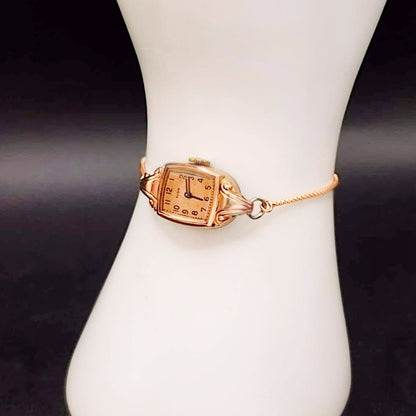 Elgin Rose Gold Vintage 15-Jewelled Mechanical Womens Watch