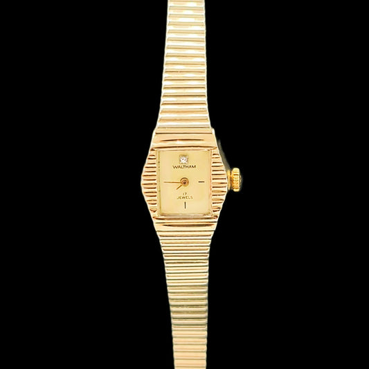 Waltham 17-Jewel Mechanical Vintage Brass Ladies Watch