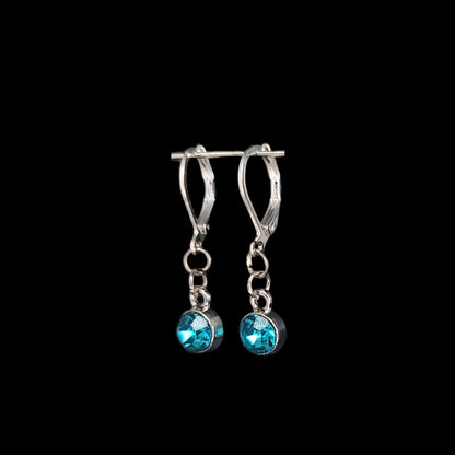 Aquamarine - March Birthstone Set of Earrings & Bracelet in Sterling Silver & Stainless Steel