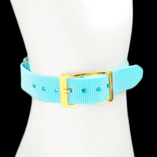 Vintage Style Retro One Piece Nylon Sport Watch Bands in Pastel Baby Blue for 12mm Watch Lugs