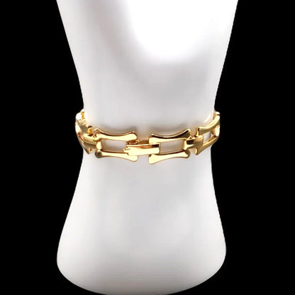 Gold Color Stainless Steel Link Womens Watch Band With Fold Over Clasp For 12-14mm Watch Lugs