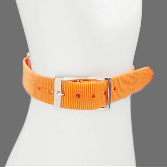 Vintage Style Retro One Piece Nylon Sport Watch Bands in Pastel Orange for 12mm Watch Lugs