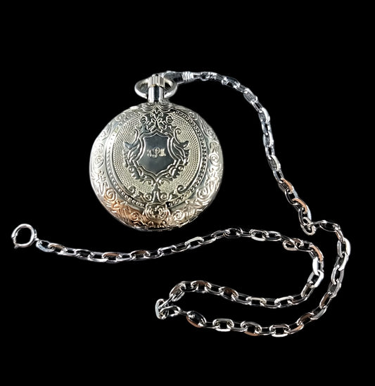 Stainless Steel Silver Pocket Watch Chain 16" x 5mm Wid