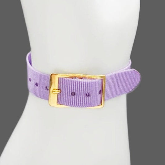 Vintage Style Retro One Piece Nylon Sport Watch Bands in Pastel Purple for 12mm Watch Lugs