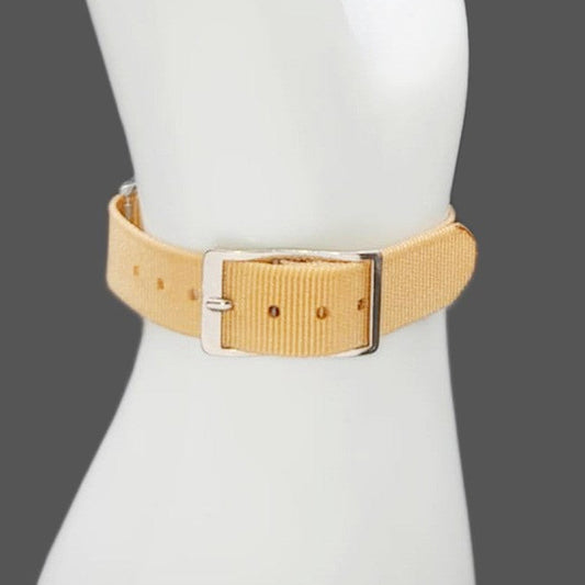 Vintage Style Retro One Piece Nylon Sport Watch Bands in Pastel Tan for 12mm Watch Lugs