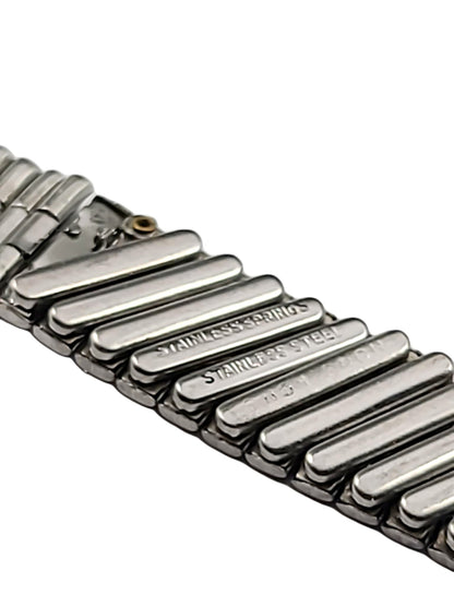 Stainless Steel Partial Expansion/Partial Link Vintage Style Flexible Watch Band for 13-14mm Watch Lugs