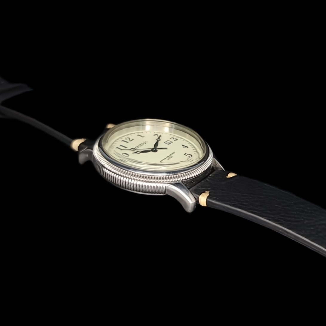 Large Mans Armitron Quartz Analog Date Display Watch With New up to 9" Ostrich Band