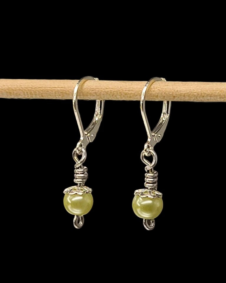 Pearls in Green-Earrings