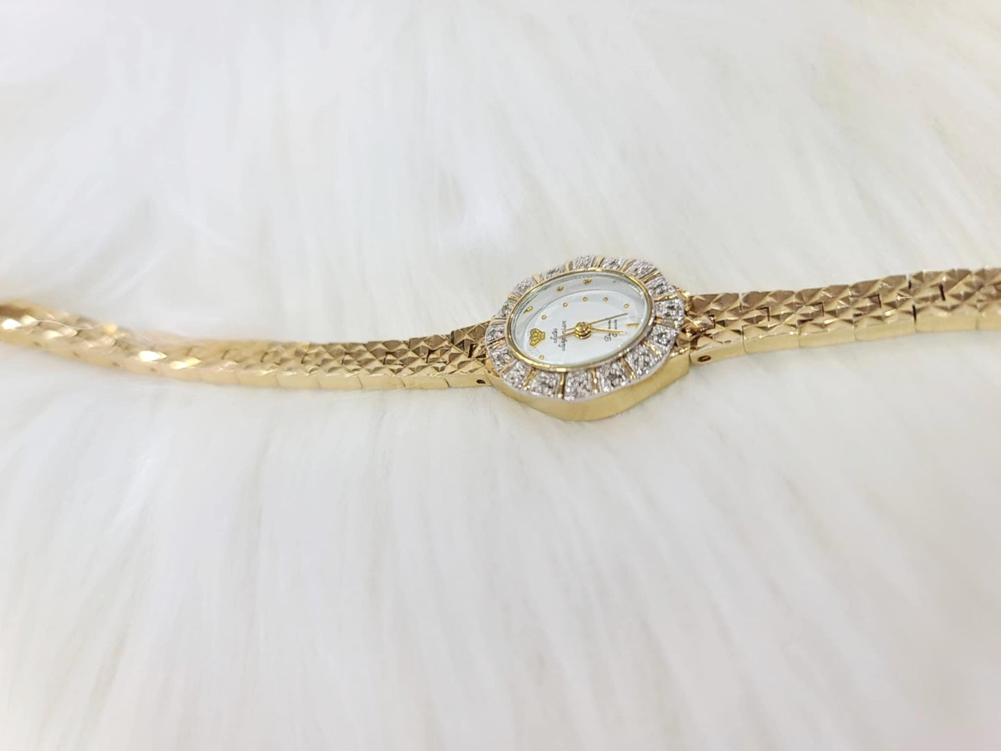 Jules Jurgensen Vintage Ladies Diamond Quartz Brass Watch