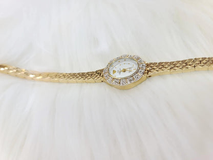 Jules Jurgensen Vintage Ladies Diamond Quartz Brass Watch