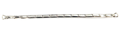 Vintage new unused stock Ladies ring style link flex watch band in stainless steel