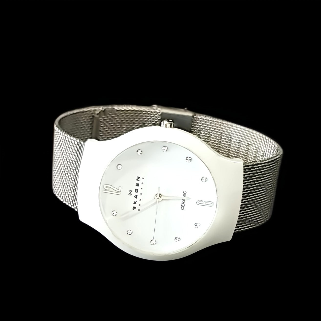 Skagen of Denmark Classy White With Crystals Quartz Watch