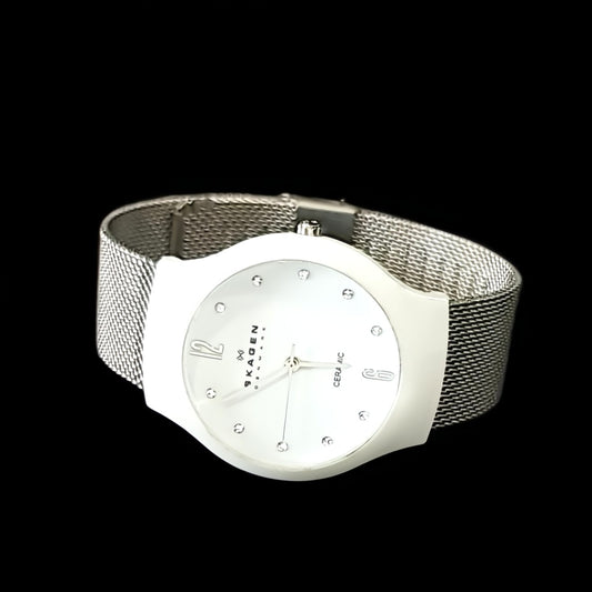 Skagen of Denmark Classy White With Crystals Quartz Watch