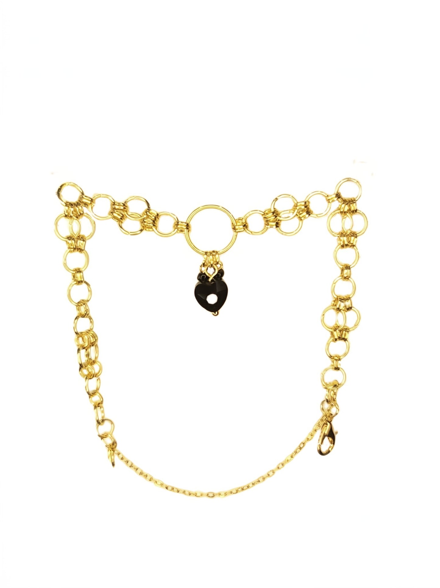 Black Heart Collection-Bracelet Set in 14k gold plate & brass