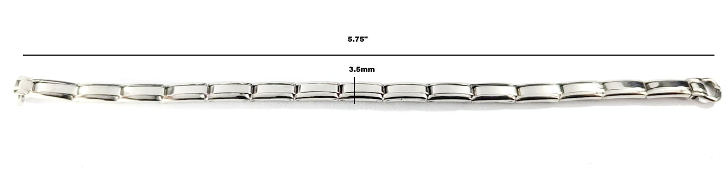 Vintage new unused stock Ladies ring style link flex watch band in stainless steel