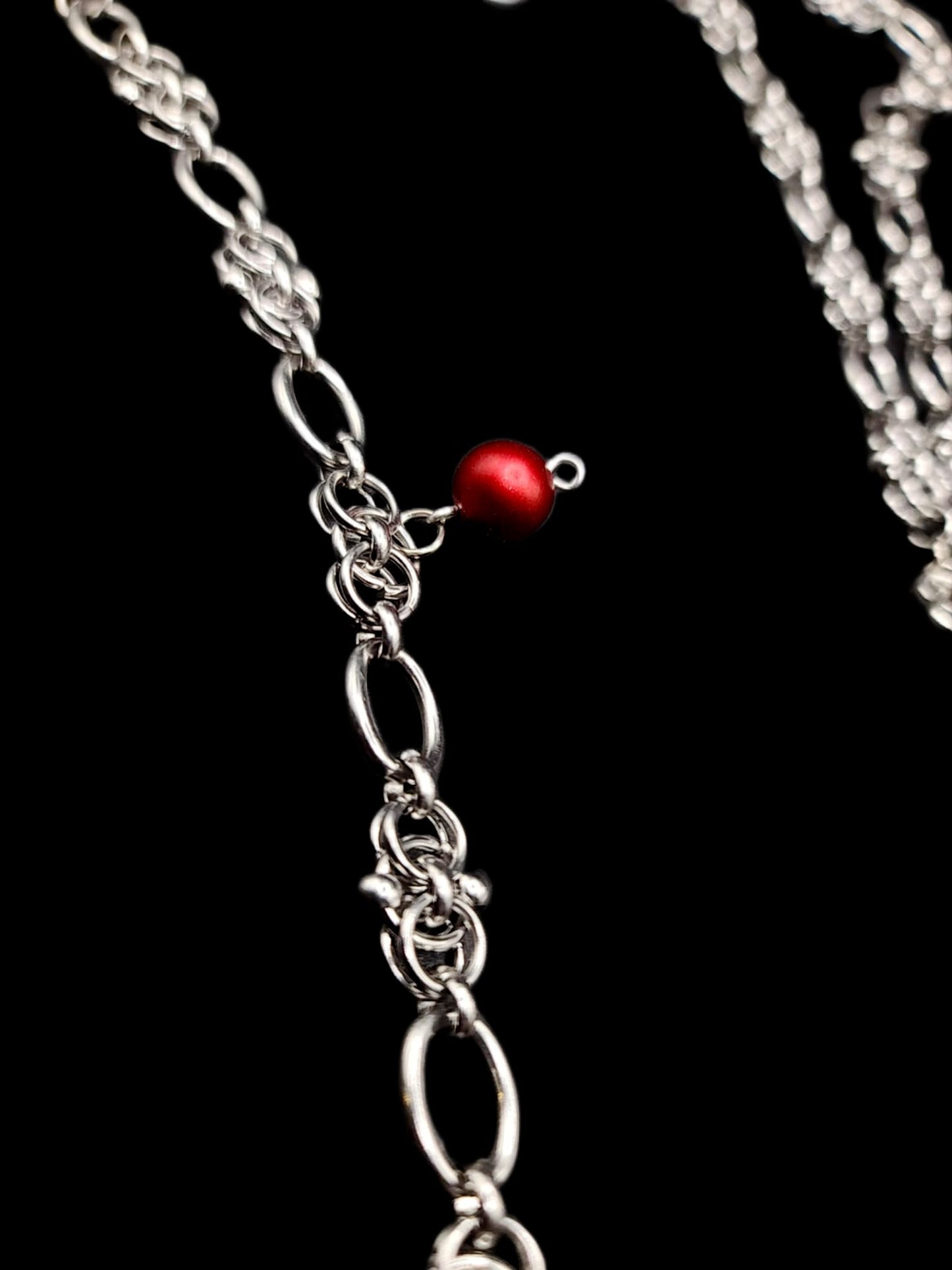 Stainless and Sterling Necklace and Bracelet Set