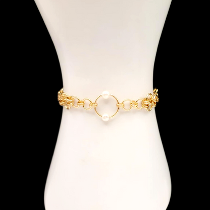 Queen Elizabeth I Pearl Collection-Gold Set Bracelet & Earrings