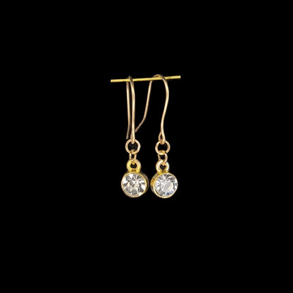 Diamond - April Birthstone Set of Earrings & Bracelet in Brass, 14k gold plate & 14k gold fill