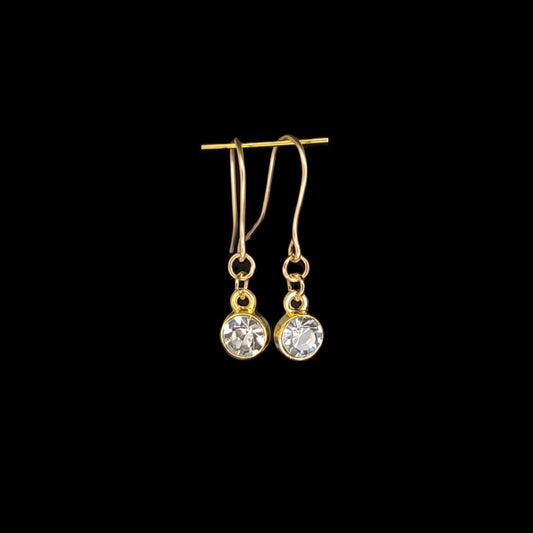 Diamond - April Birthstone Set of Earrings & Bracelet in Brass, 14k gold plate & 14k gold fill