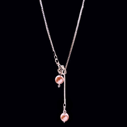 Pink Pearls-Set in Moissanite & Sterling Earrings, Bracelet & Necklace