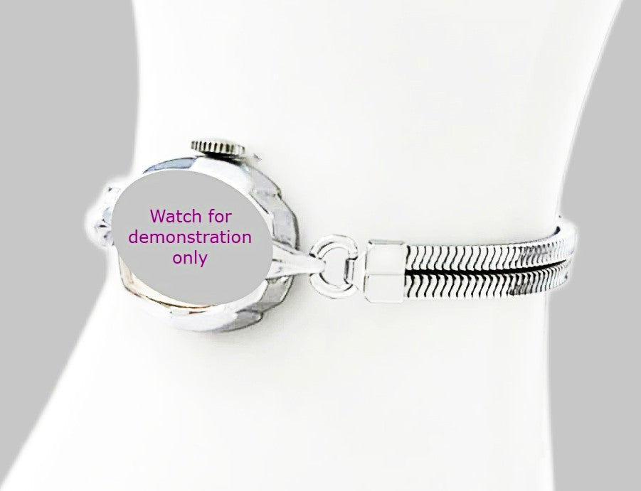 Slinky double rope ring style ladies vintage watch band-Sizeable with partial expansion links at clasp.