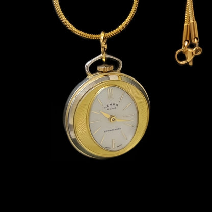 Lenga Vintage Deluxe Antimagnetic Womens Swiss Made Pendant Watch