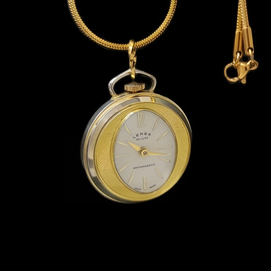 Lenga Vintage Deluxe Antimagnetic Womens Swiss Made Pendant Watch