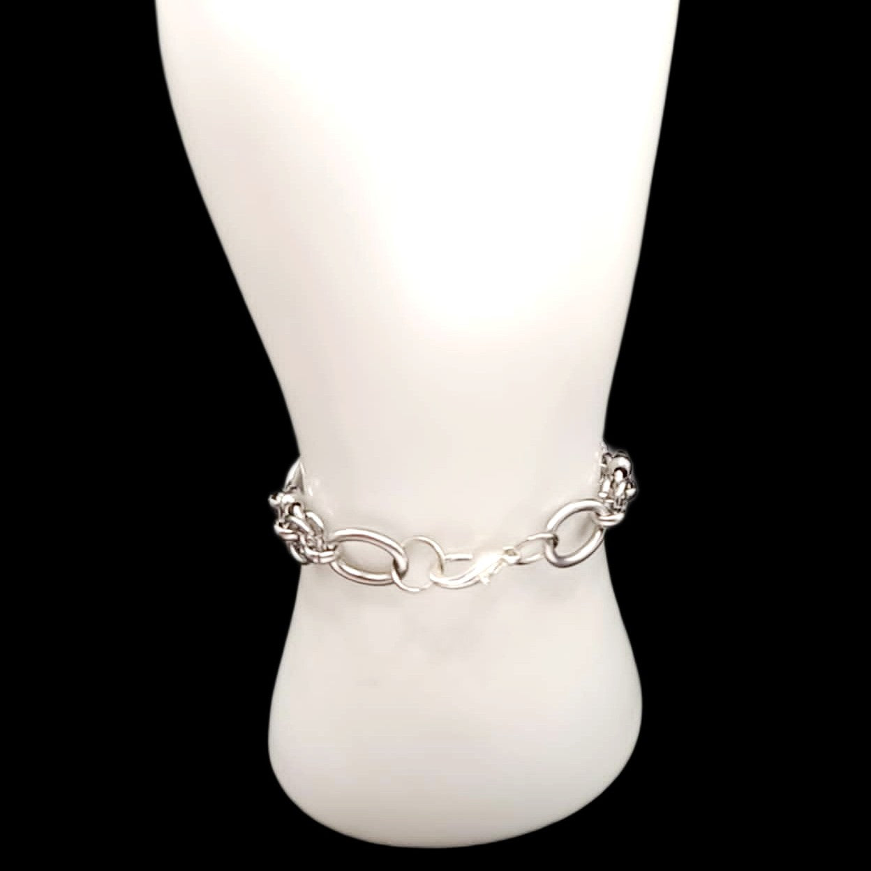 Stainless and Sterling Necklace and Bracelet Set