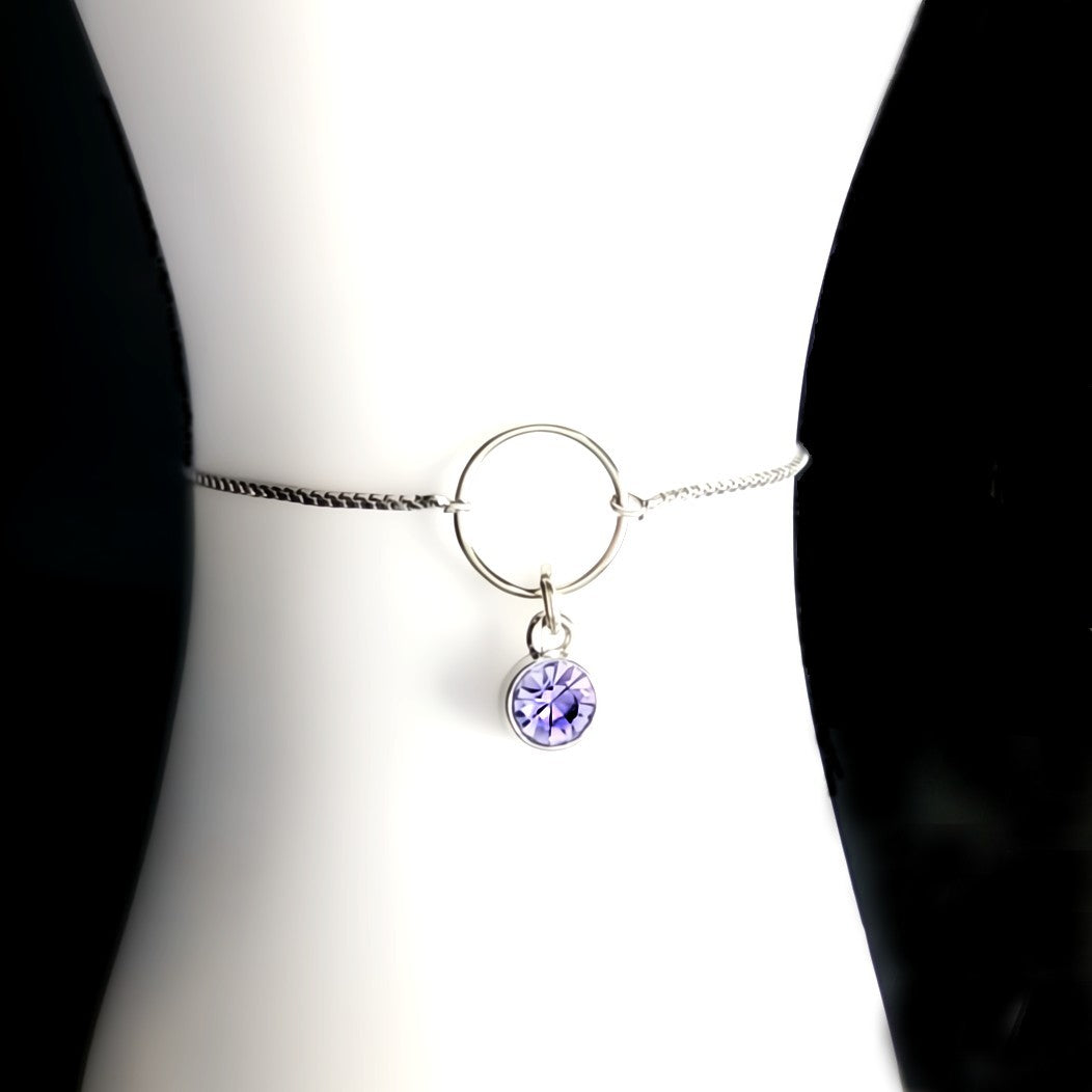 Amethyst - February Birthstone Set of Earrings & Bracelet in Sterling Silver & Stainless Steel