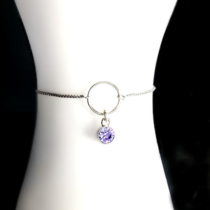 Amethyst - February Birthstone Set of Earrings & Bracelet in Sterling Silver & Stainless Steel