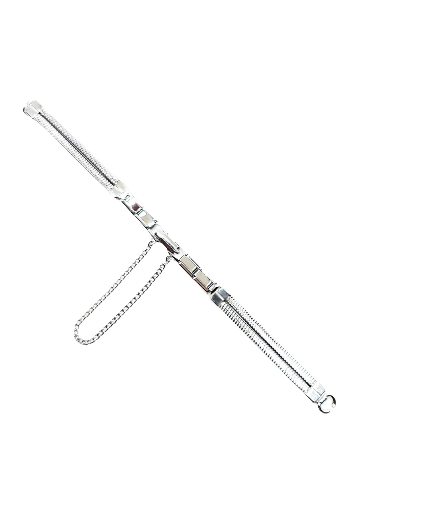 Slinky double rope ring style ladies vintage watch band-Sizeable with partial expansion links at clasp.