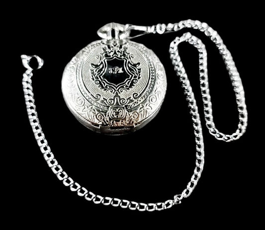 Stainless Steel Silver Pocket Watch Chain 16.25" x 3mm wide