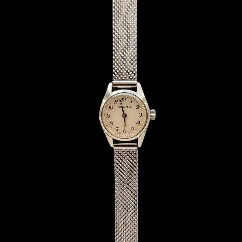 Caravelle by Bulova Tiny Field Style Womens Vintage Mechanical Watch