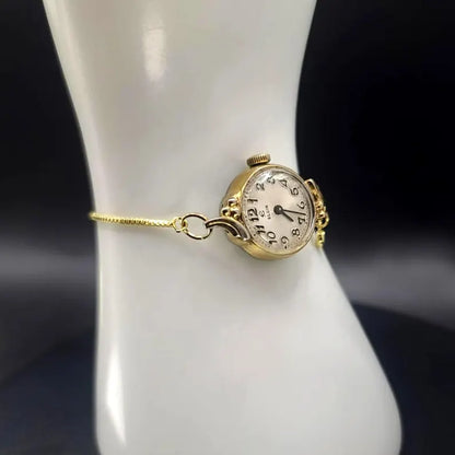 Elgin 10k Gold Plated Vintage Ladies Jewelled Mechanical Watch