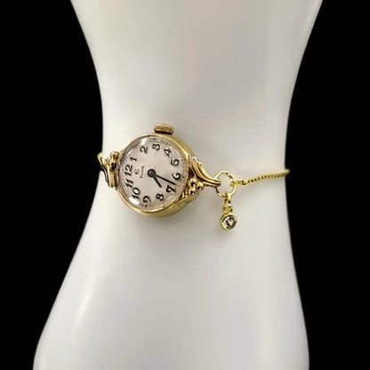 Elgin 10k Gold Plated Vintage Ladies Jewelled Mechanical Watch