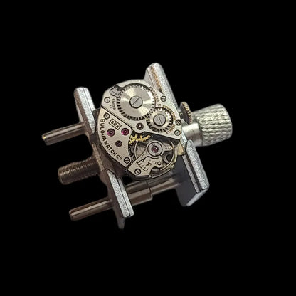Rose Gold Vintage Bulova Womens Mechanical Watch With Moissanite Charm